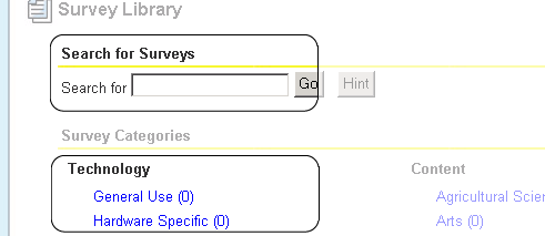 Survey Library Categories